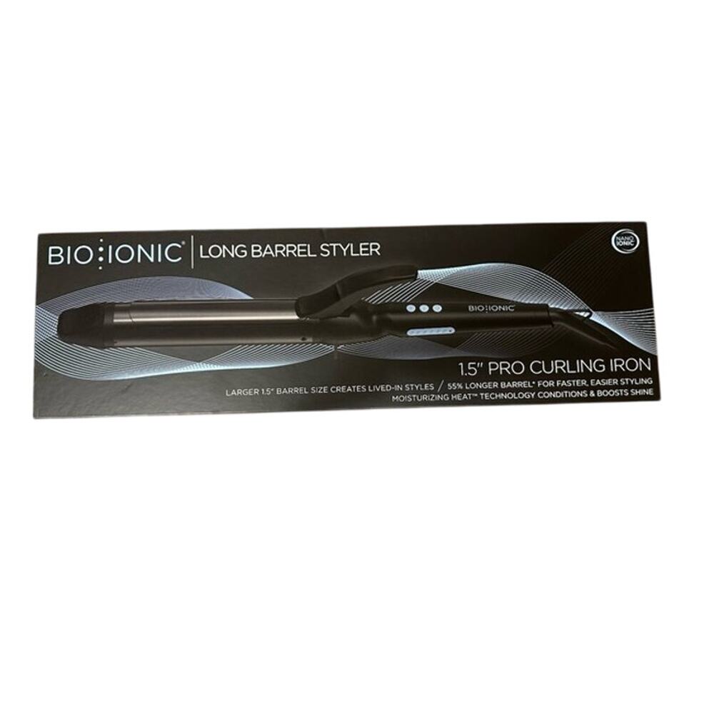 NEW BIO IONIC 1.5 Inch Long Barrel Styler Curling Iron Perfect for Long Hair - Picture 4 of 4